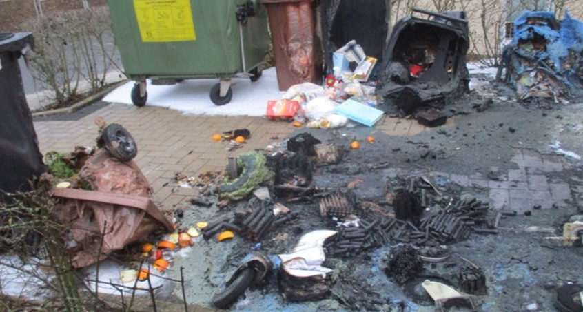 Hoher Schaden bei Mülltonnenbrand in Jena