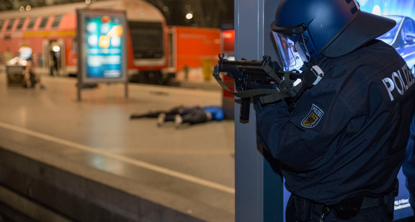 Anti-Terror-Übung am Erfurter Hauptbahnhof
