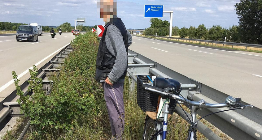 Geister-RAD-Fahrer auf der Autobahn gestoppt