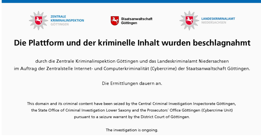 Polizei legt illegale Plattform still