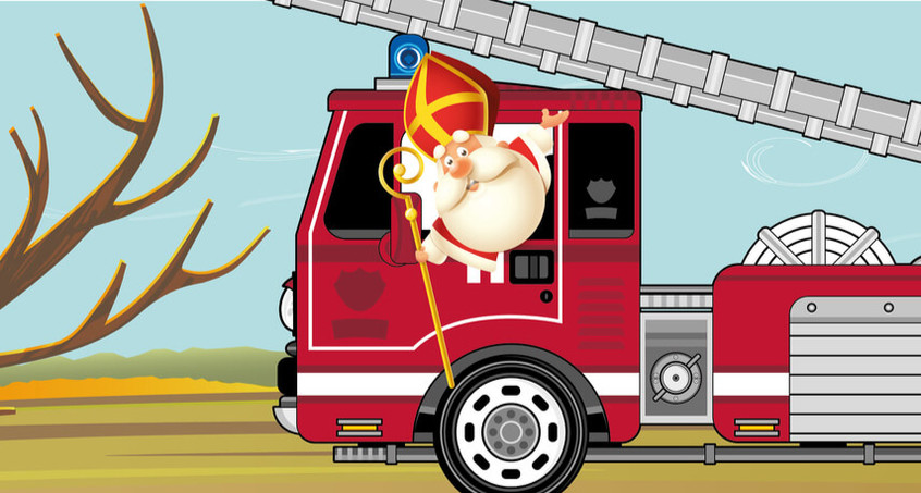 Der Nikolaus kommt mit der Feuerwehr