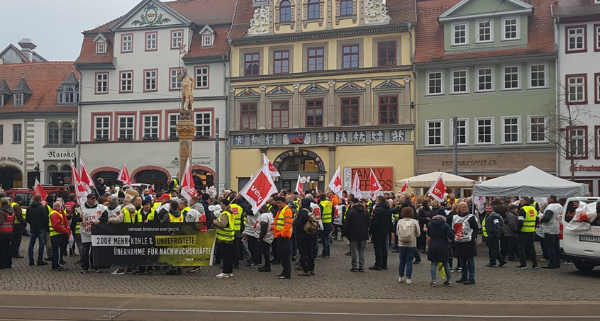 Warnstreiks im öffentlichen Dienst: Zentrale Kundgebung in Erfurt