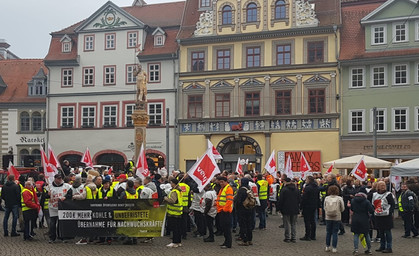 Warnstreiks im öffentlichen Dienst: Zentrale Kundgebung in Erfurt