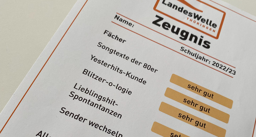 Das (garantiert gute!) LandesWelle-Zeugnis zum Ausdrucken
