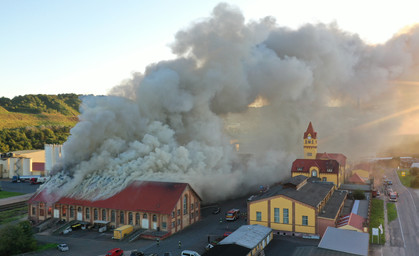 Großbrand auf Bergwerksgelände in Bleicherode