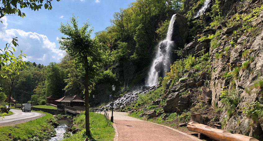 Kein Wasser mehr am Trusetaler Wasserfall