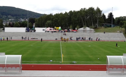 Bauarbeiten am Stadion in Sonneberg gehen weiter