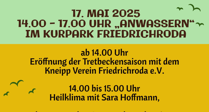 Anwassern des Kneipp Verein Friedrichroda e. V. am Tretbecken im Kurpark