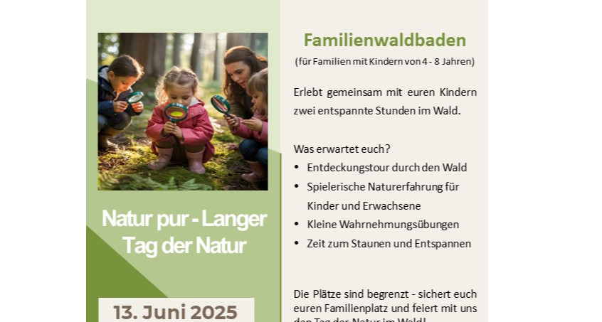 Langer Tag der Natur - Familienwaldbaden