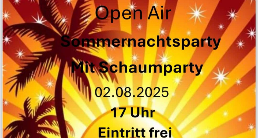 Sommernachtsparty mit Schaumparty